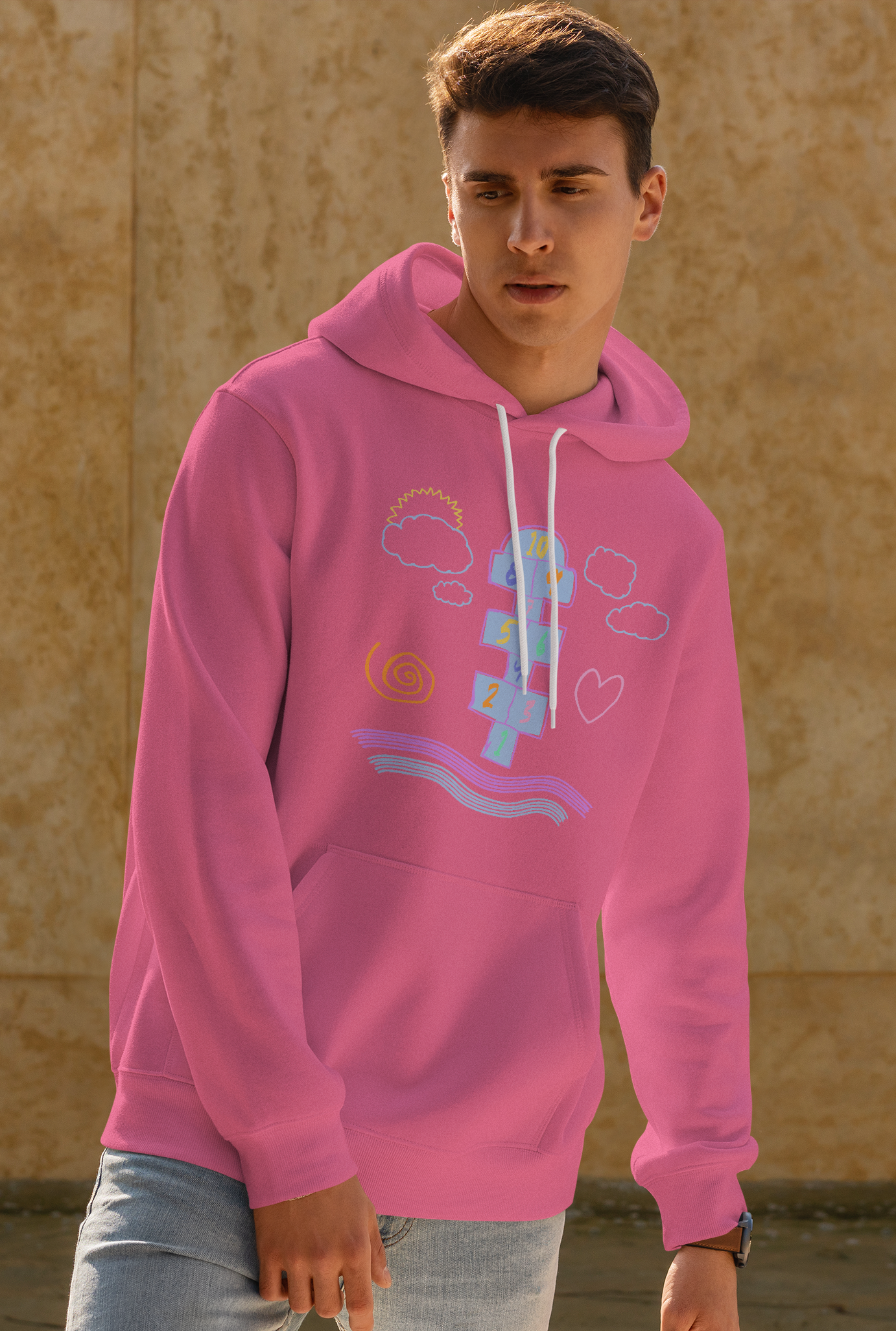 Hopscotch Hoodie Heather Pink